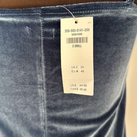NWT Hollister Co womens velour mini slip dress size XS dusty blue fall event wed - Picture 6 of 10